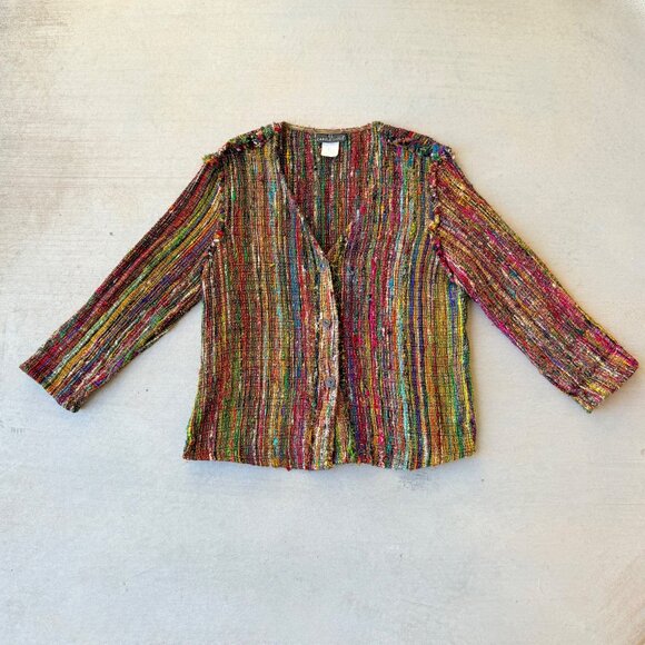 Carole Little 90s Hobo Chic Slub Knit Top - 8 - Picture 3 of 10